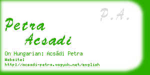 petra acsadi business card