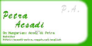 petra acsadi business card